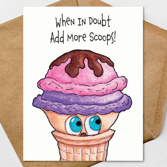 Ice cream notecard set featuring hand illustrated ice cream artwork and whimsical stationery design