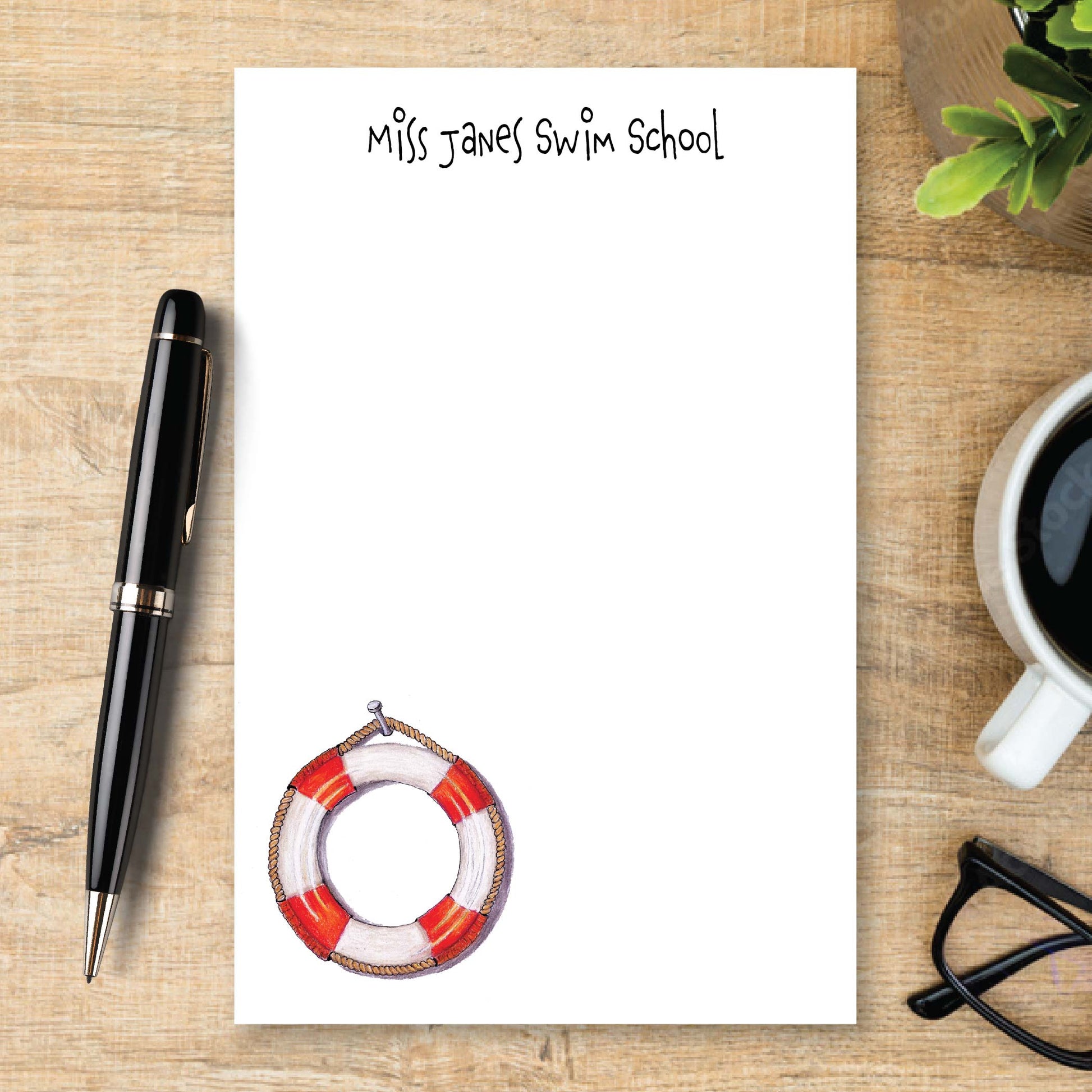 Personalized Life Buoy Notepad for Lifeguards Unlined