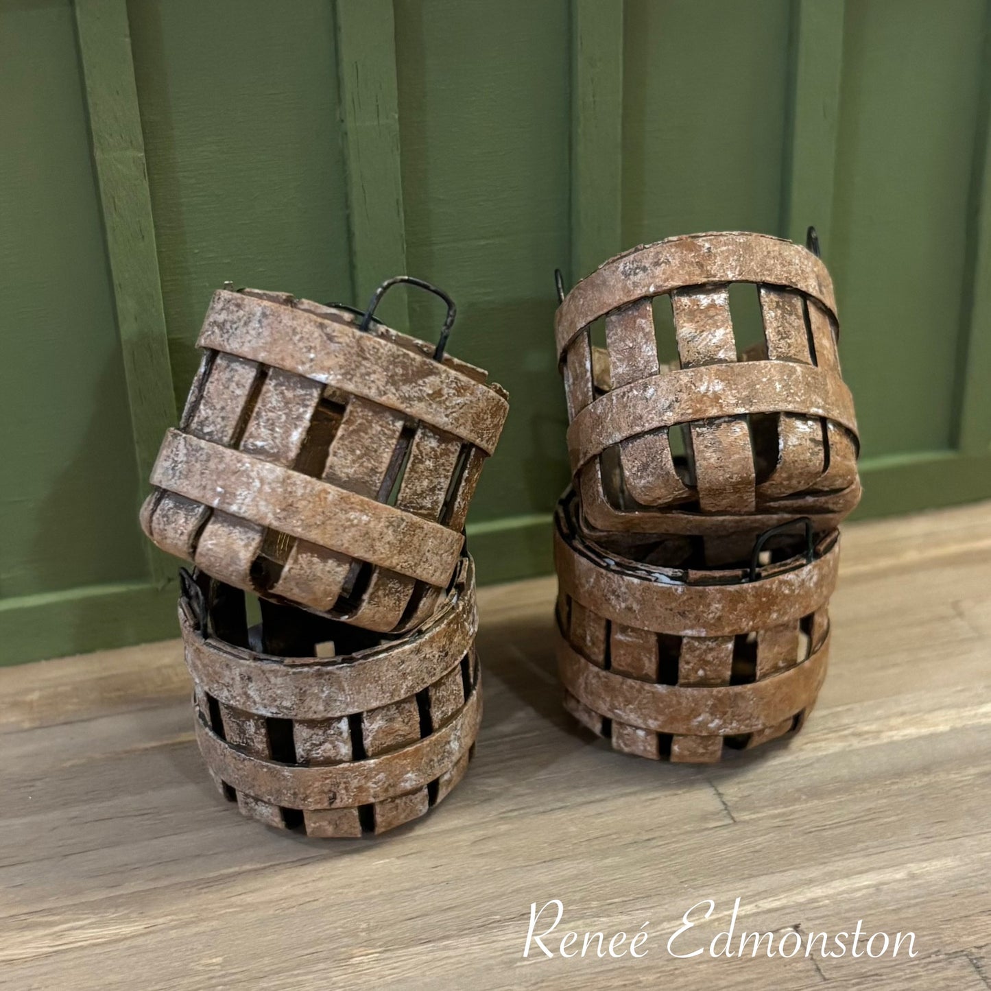 Miniature Bushel Basket Dollhouse 1:12 Scale Artisan Handmade