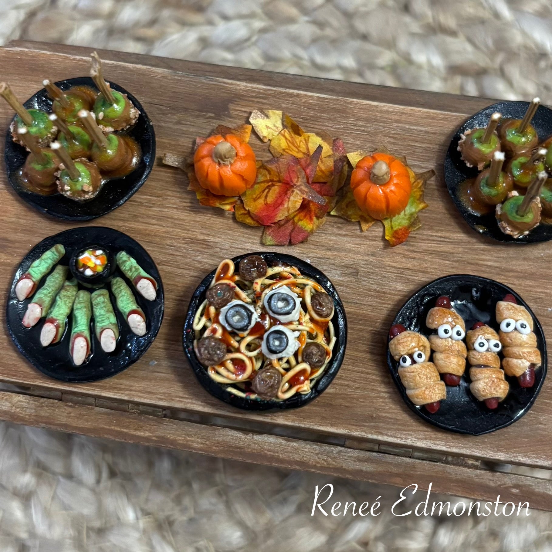 Miniature Eyeball Pasta Spooky Halloween Party Food 1:12 Scale Handmade