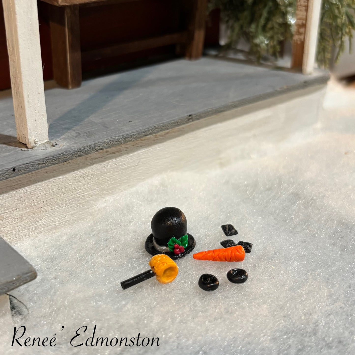 Miniature Snowman Making Kit Dollhouse 1:12 Scale
