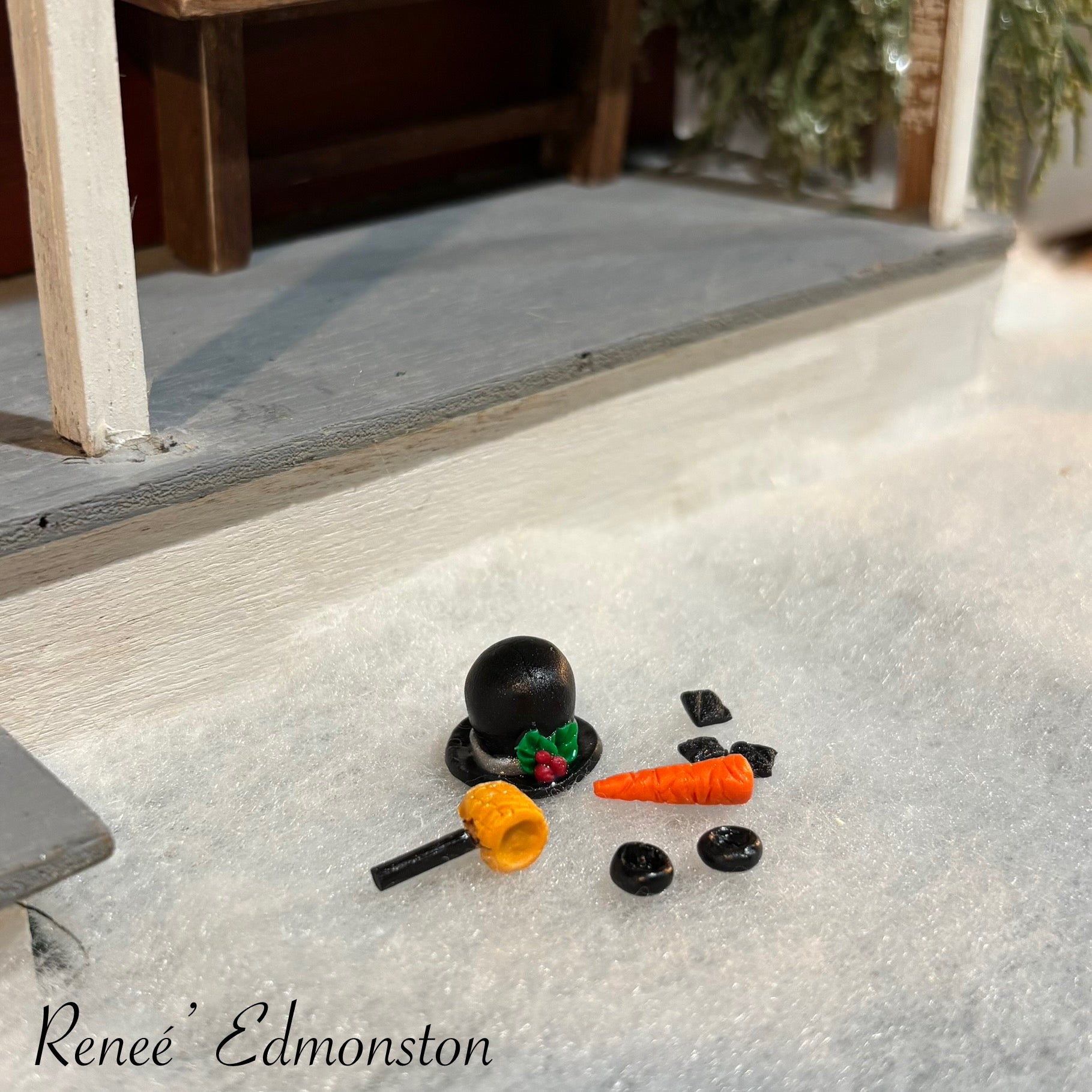 Miniature Snowman Making Kit Dollhouse 1:12 Scale