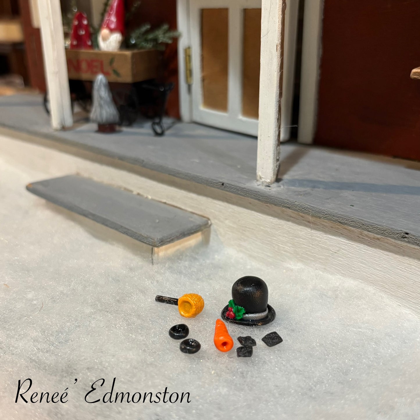 Miniature Snowman Making Kit Dollhouse 1:12 Scale