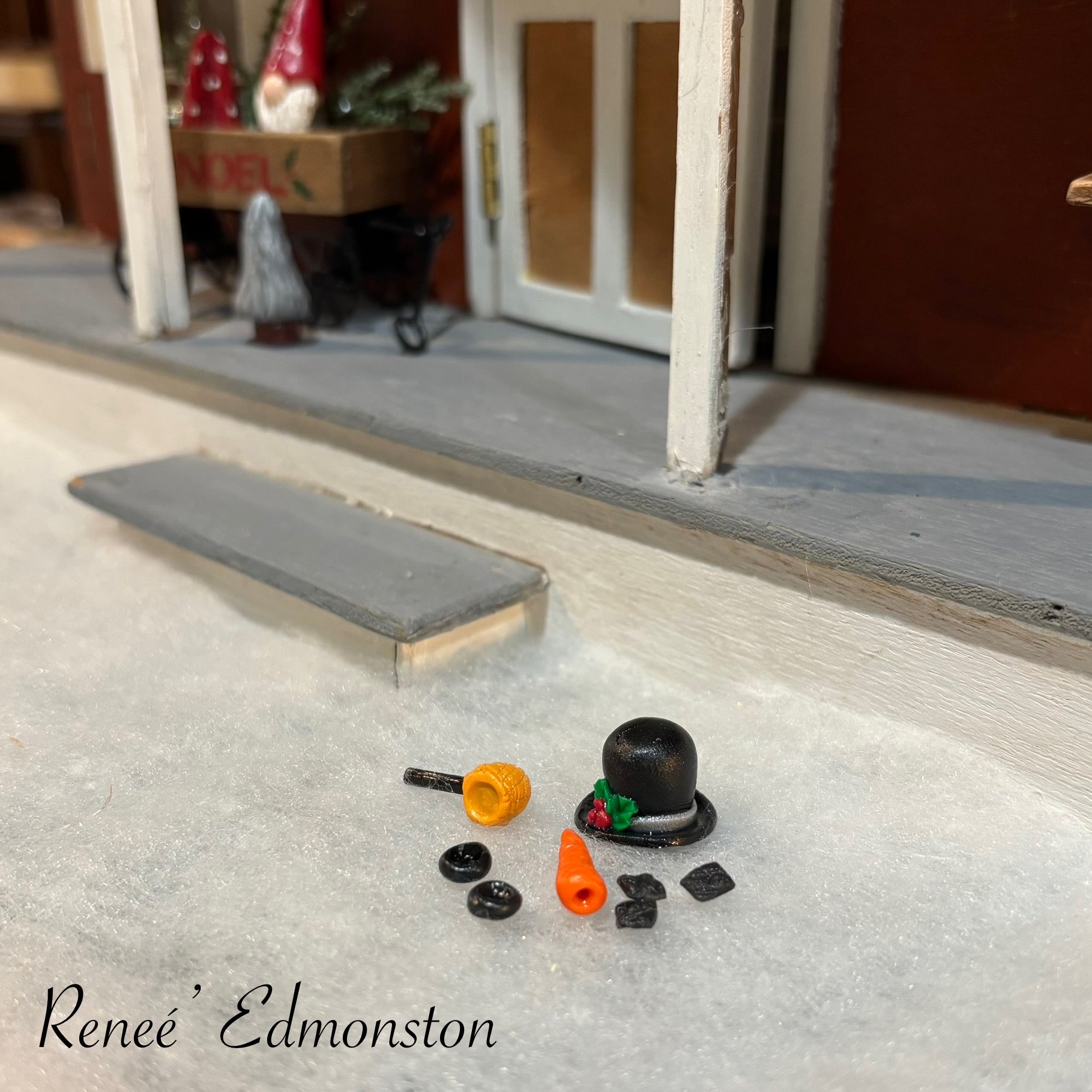 Miniature Snowman Making Kit Dollhouse 1:12 Scale