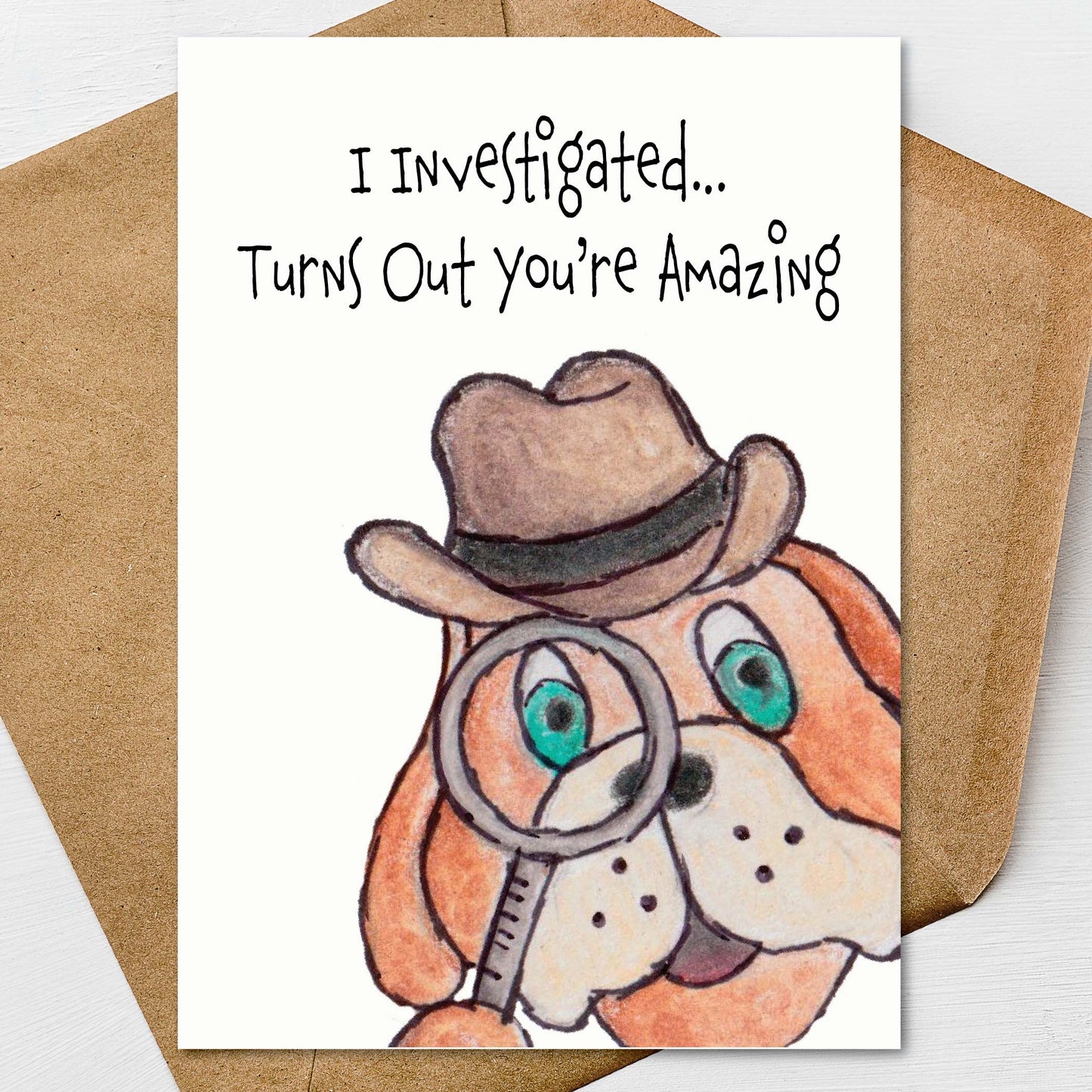 Funny Mothers Day Card for Mom, Dog Card from Daughter Son, A7 on Textured Linen 5x7 | Blank, Standard Greeting, or Personalized