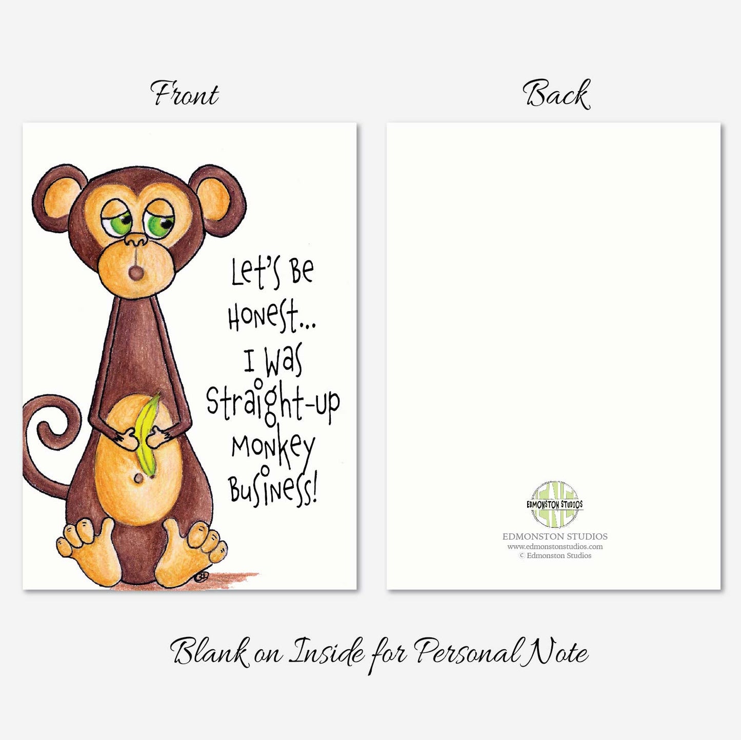 Monkey Mother’s Day Card Funny Sarcastic Mom Card, Humor Gift 5x7 Personalize