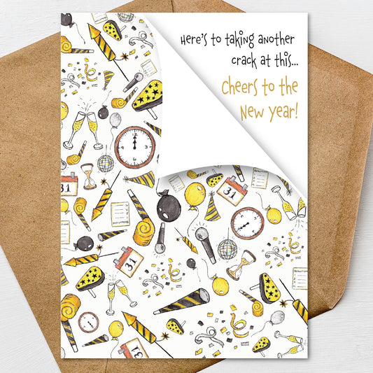 Printable Here's to taking another crack at this Happy New Year Greeting Card