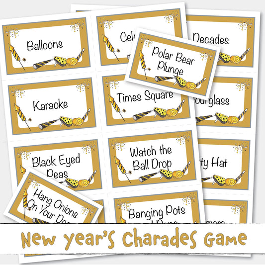 Printable New Years Charades Fun Game