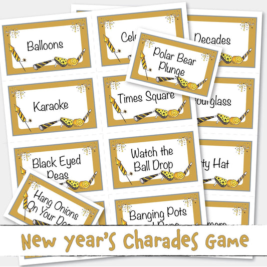 Printable New Years Charades Activity Game