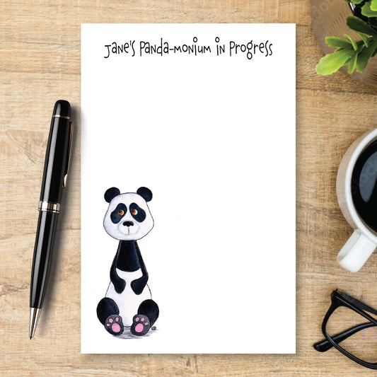 Personalized Panda Notepad, Cute Panda Bear Stationery, Custom Note Pad, Animal Writing Pad, Panda Lover Gift, Bearly Organized Notepad