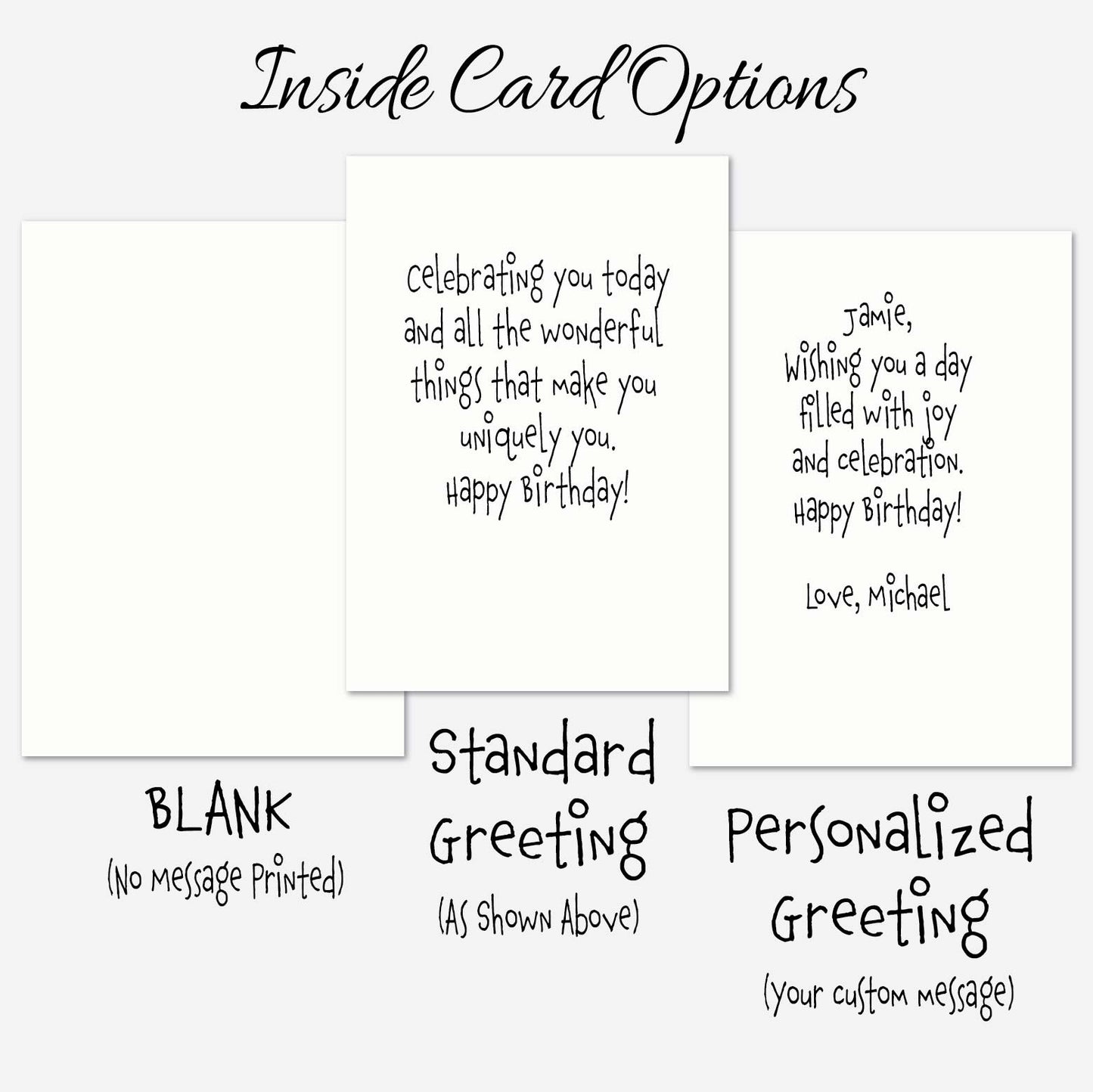 Panda Birthday Card A7 5x7 on Textured Linen | Blank, Standard Greeting, or Personalized