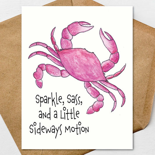 Pink Crab Stationery Set | Cute Coastal Note Cards | Personalize It | Premium 4.25 x 5.5 Linen