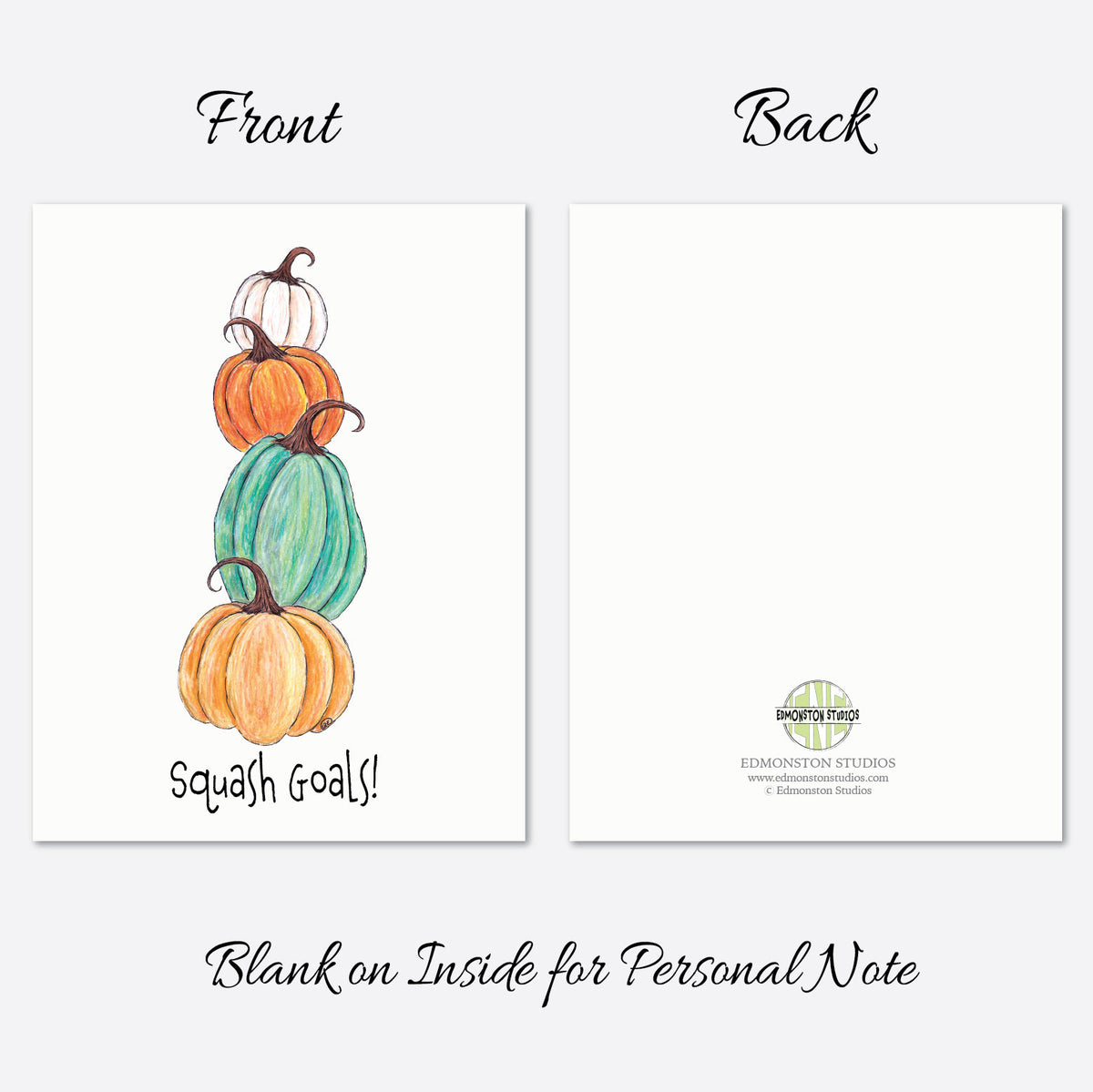 Funny Halloween Card, Pumpkin Stack Greeting Card, Squash Goals, Cute Pumpkin Card, Fall Halloween Greeting