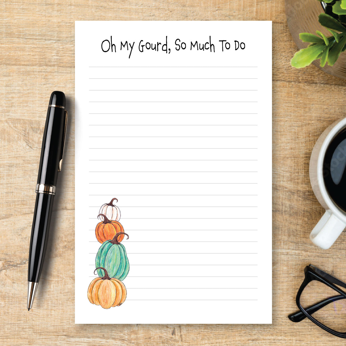 Personalized Pumpkin Notepad, Oh My Gourd So Much to Do, Fall To Do List, Pumpkin Stationery, Autumn Gift, Cute Fall Notepad