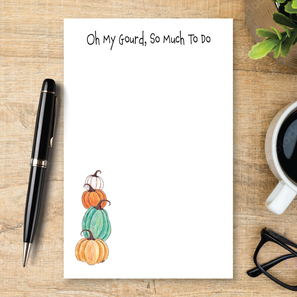 Personalized Pumpkin Notepad, Oh My Gourd So Much to Do, Fall To Do List, Pumpkin Stationery, Autumn Gift, Cute Fall Notepad