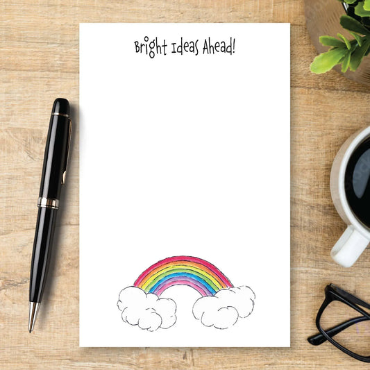 Personalized Rainbow Notepad, Cute Rainbow Stationery, Custom Note Pad, Colorful Writing Pad, Teacher Gift, Bright Ideas Notepad