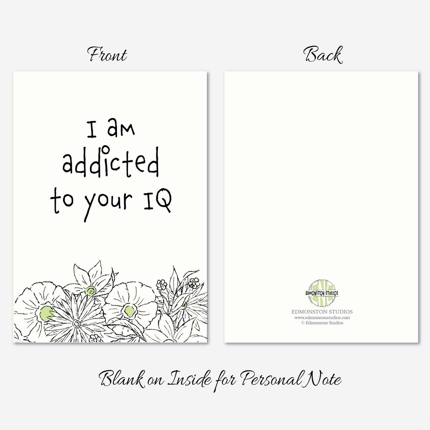 Funny Graduation Card “Addicted to Your IQ” Smart Congrats Card 5x7 Personalized