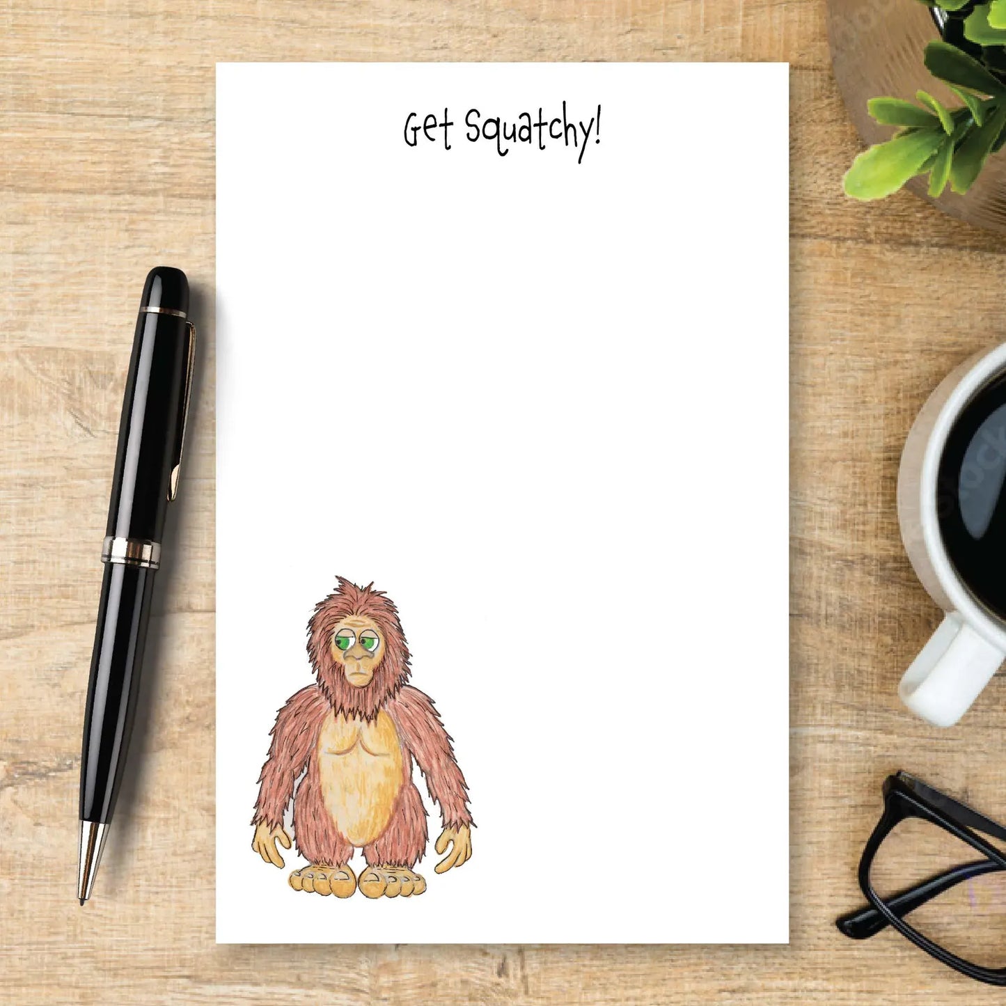 Personalized Bigfoot Notepad Sasquatch Stationery Cute Memo Pad Writing Paper Gift
