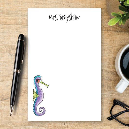 Personalized Sea Horse Notepad Unlined 