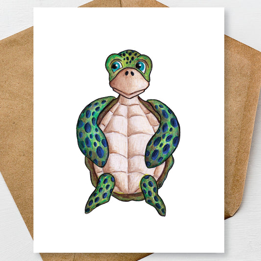 Printable Sea Turtle Notecards A2