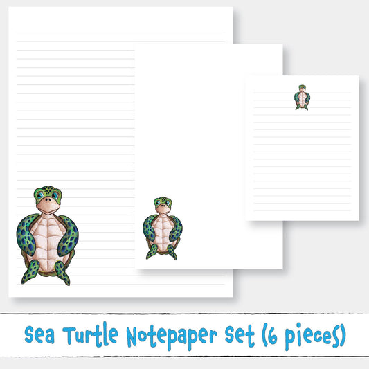 Printable Sea Turtle Notepaper Collection