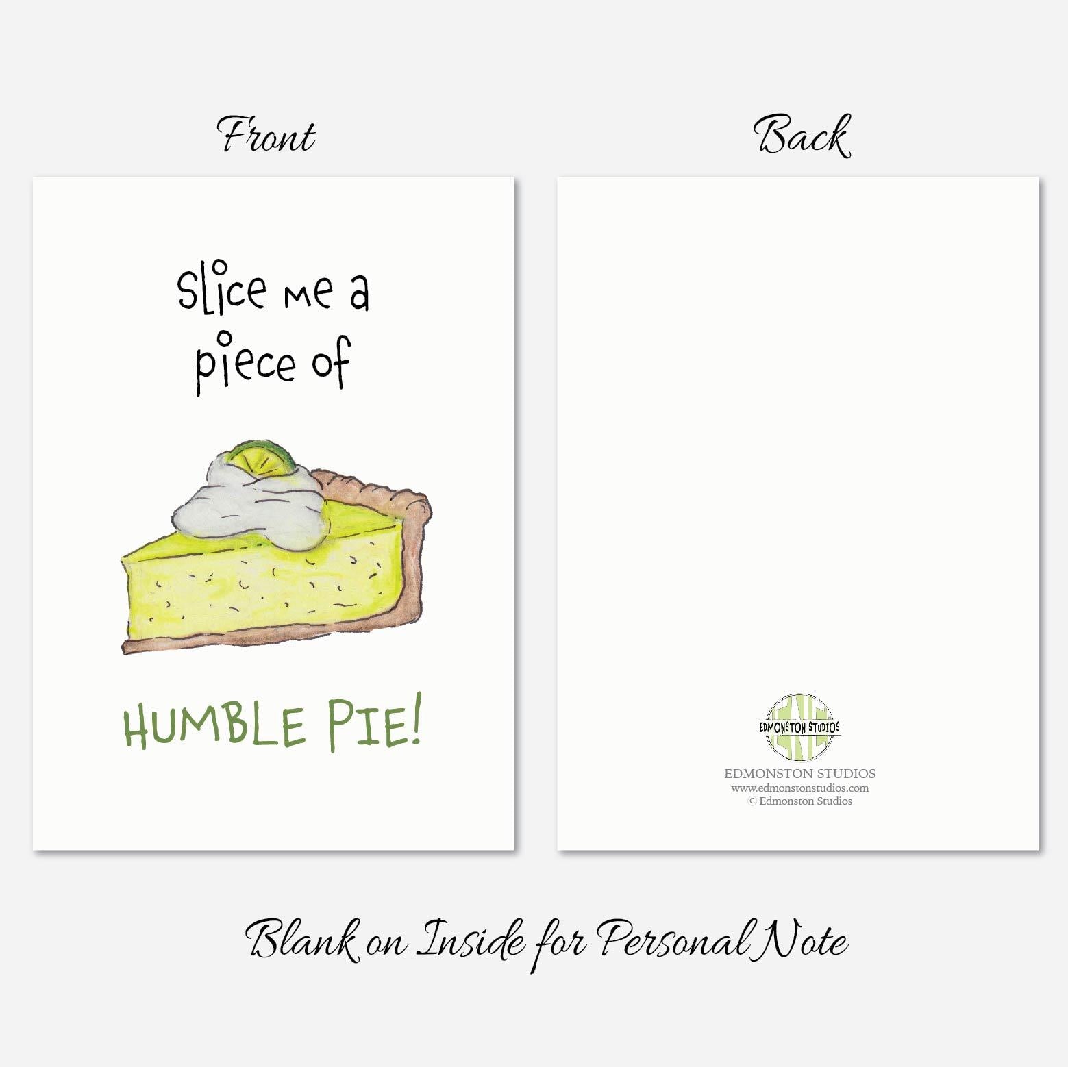 Slice Me A Piece of Humble Pie Apology Card 