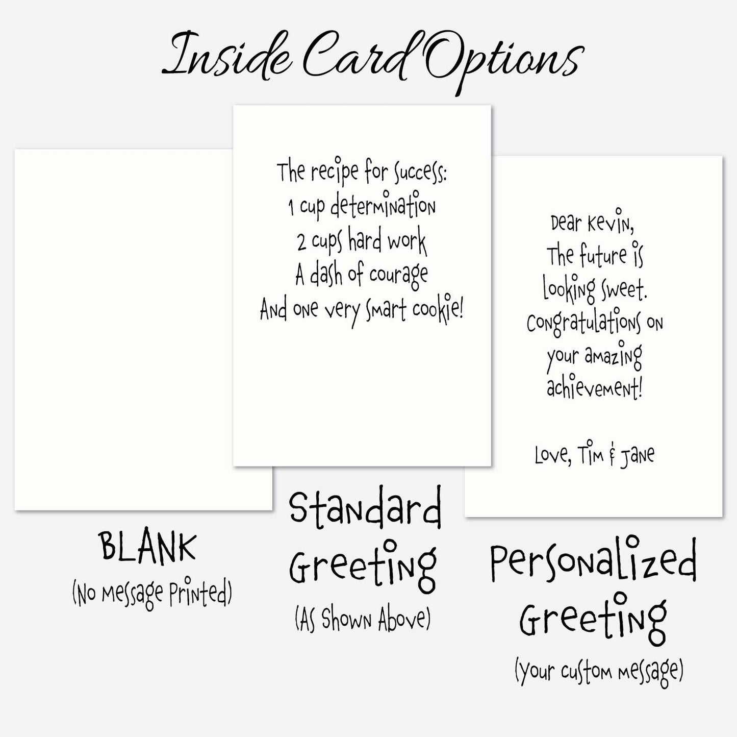Smart Cookie Graduation Card A7 5x7 on Textured Linen | Blank, Standard Greeting, or Personalized