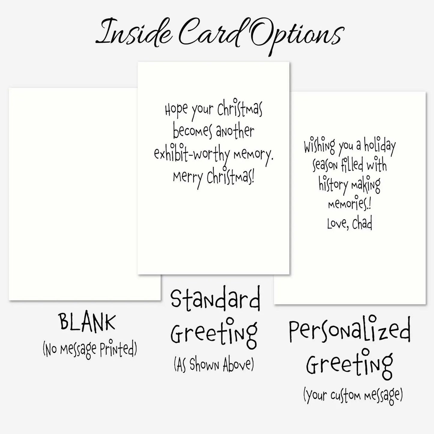 Funny Snowman Christmas Card, Before Frosty There Were Rough Drafts, Museum Snowmen History Christmas Card, Hand Illustrated Holiday Card