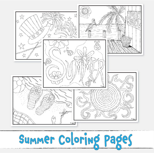 Summer Coloring Pages Printable | Summer Activity Sheets for Kids | Beach & Sunshine Coloring Fun | Instant Download PDF