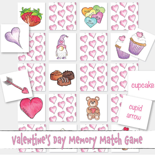 Printable Valentines Memory Game, a Fun Memory Matching Game