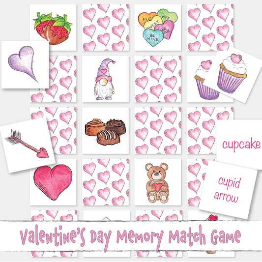 Valentines Memory Game, a Valentines Day Fun Memory Matching Game
