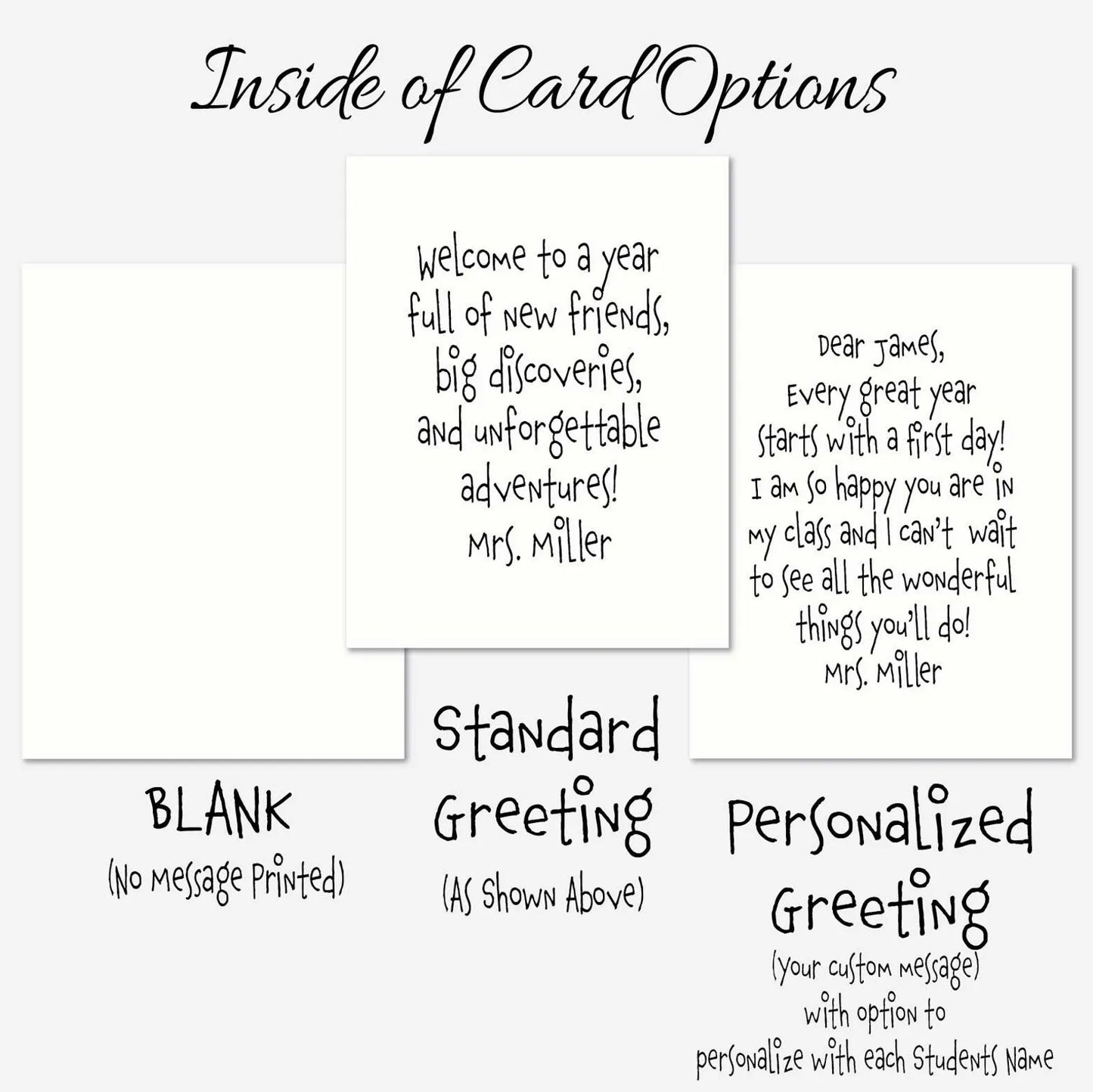 Welcome to 3rd Grade Card for Students | Third Grade Teacher Welcome Card | First Day of School Mailer | Personalized | Set of 6