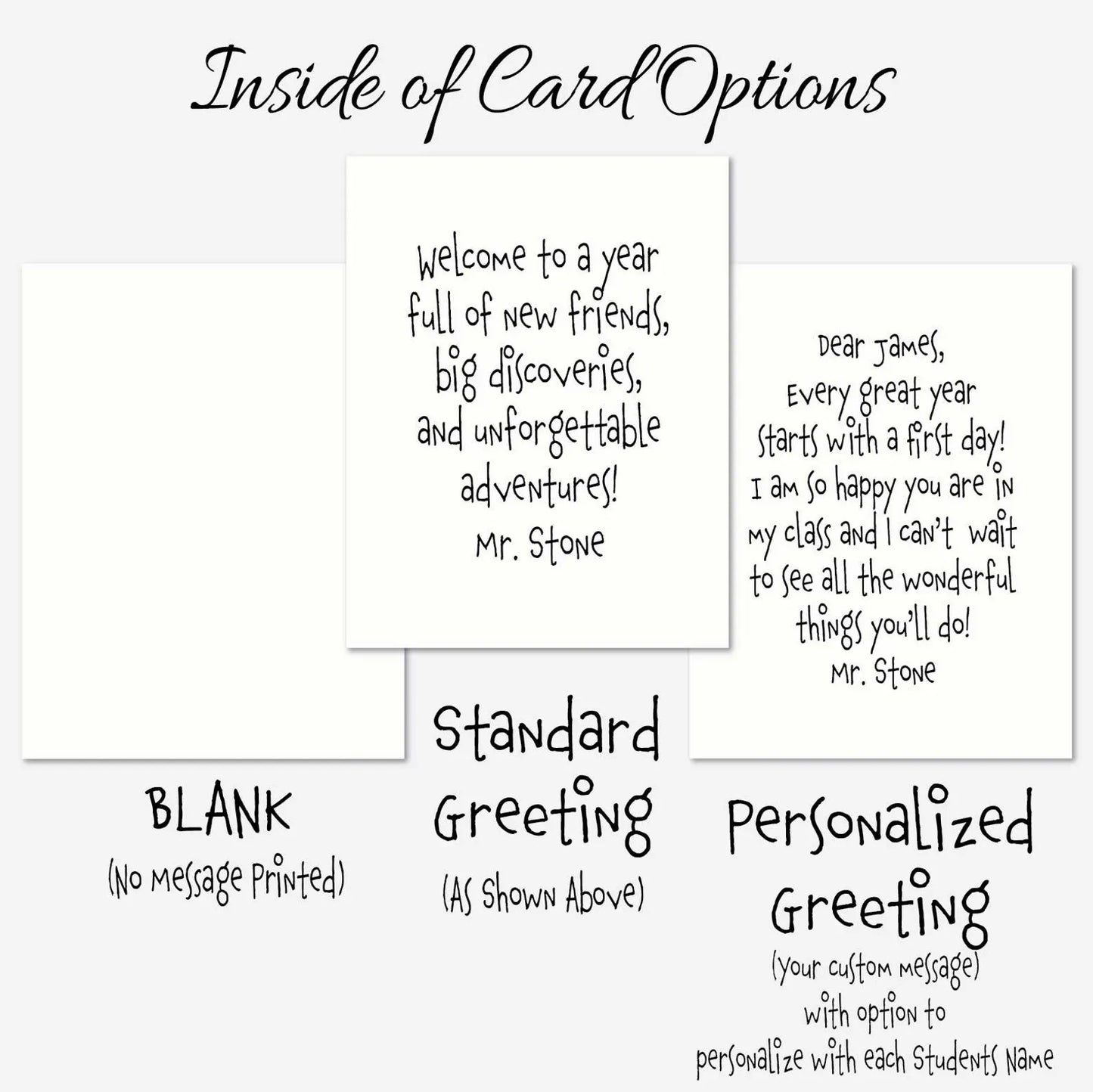 Welcome to 5th Grade Card for Students | Fifth Grade Teacher Welcome Card | First Day of School Mailer | Personalized | Set of 6