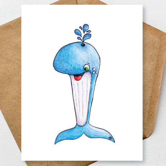 Printable Whale Notecards A2