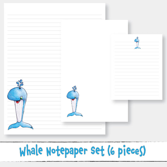 Printable Whale Notepaper Collection
