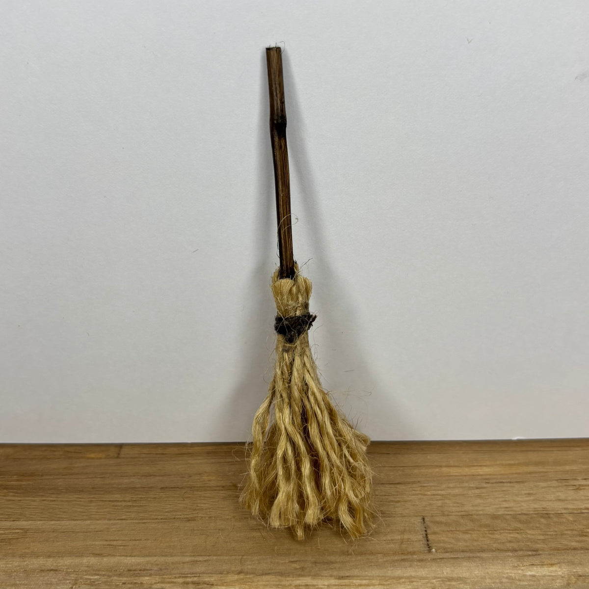Handmade Miniature Witch Broom 1:12 Scale | Rustic Halloween Dollhouse Decor | Witches Besom | Spooky Fairy Garden Accessory