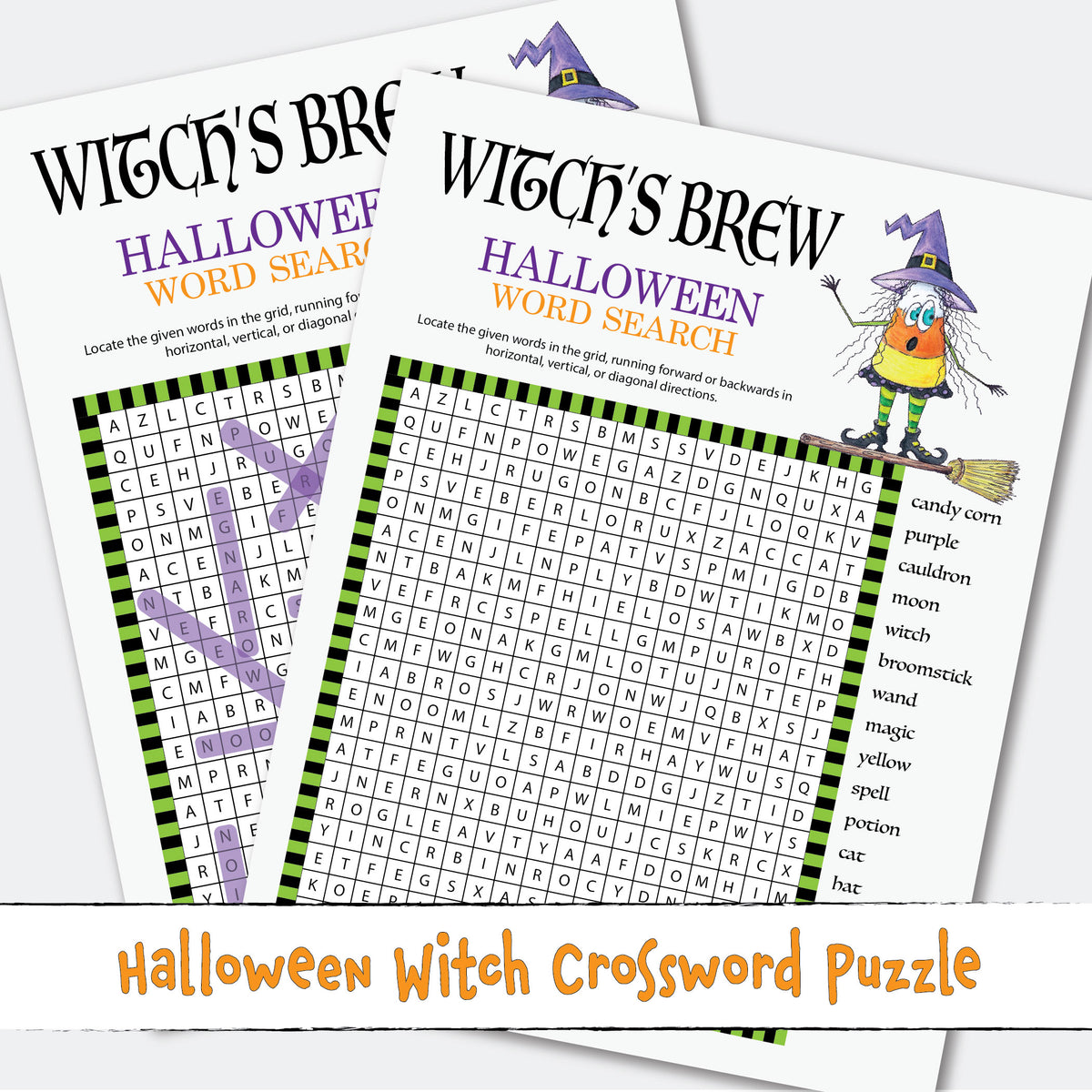 Witches Brew Halloween Word Search Printable Activity Games Instant Download