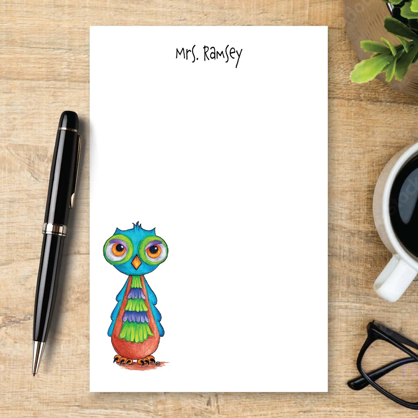 Personalized Owl Notepad, Owl Lover Gift, Woodland Stationery, Custom Writing Pad, Forest Animal Notepad, Nature Note Paper